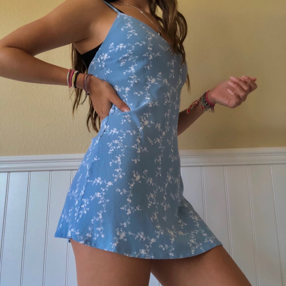 ~~~Pacsun light blue flower dress!